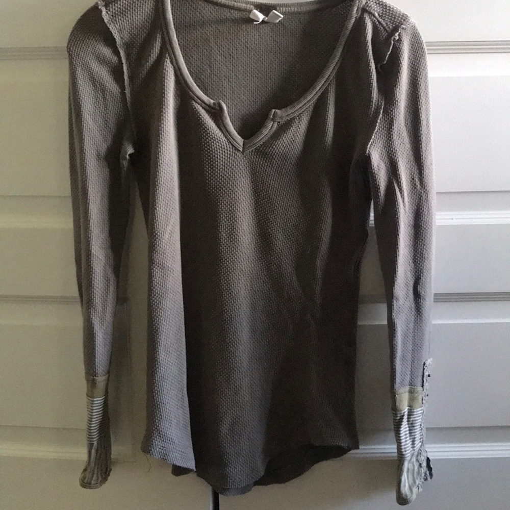 Free People Long Sleeve Thermal with Sleeve Detail